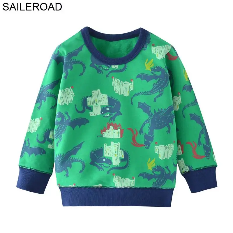 SAILEROAD 2 шт. Детские Толстовки для Детей Мультфильм Динозавров Мальчики Топы