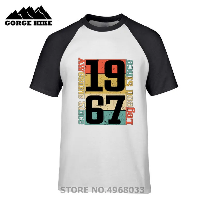 Unique Combed Cotton T shirt Best 51th Birthday Gift TShirt Awesome Since 1967 Funny Idea Edition Breathable T-shirt Cheap | Мужская