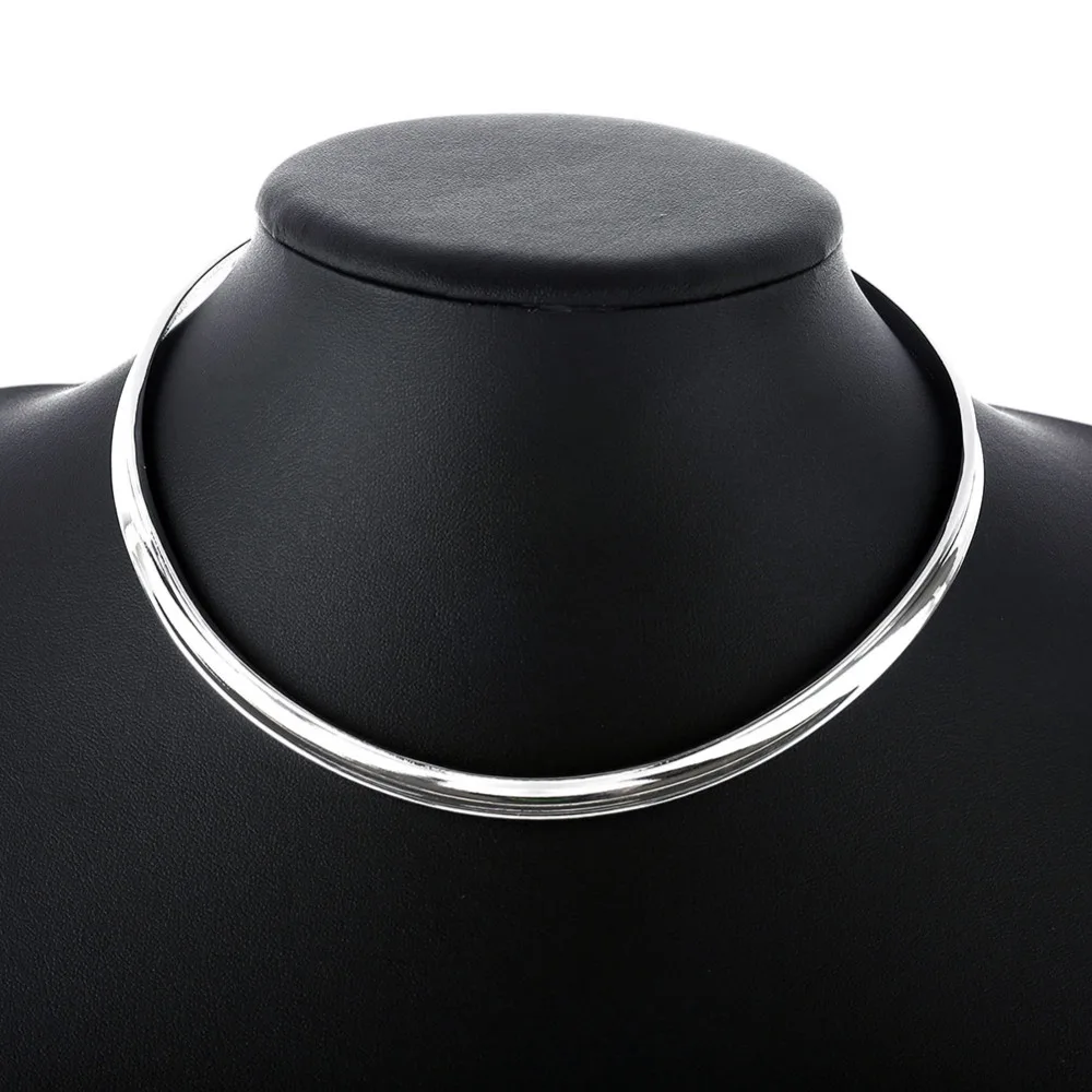 2017 Горячая стерлингового серебра 925 ювелирных изделий collares mujer largos choker ожерелье