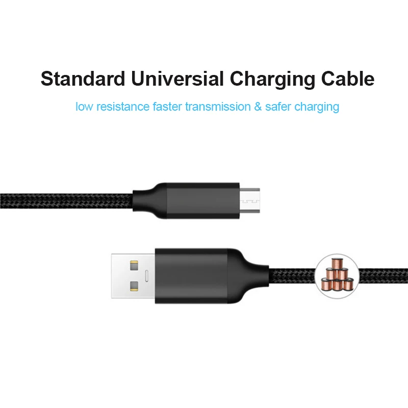 1 м микро USB кабель 5 в 3A Быстрая зарядка для синхронизации данных Samsung Xiaomi Android MP3
