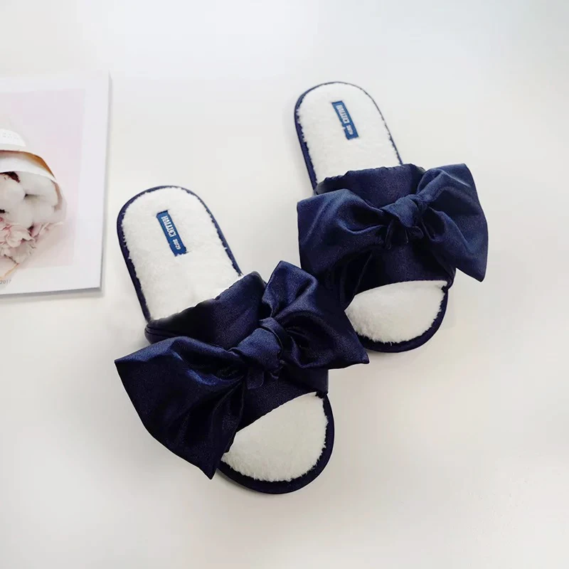 1 пара в партии розовый темно синими атласными тапочки Свадебные вечерние со