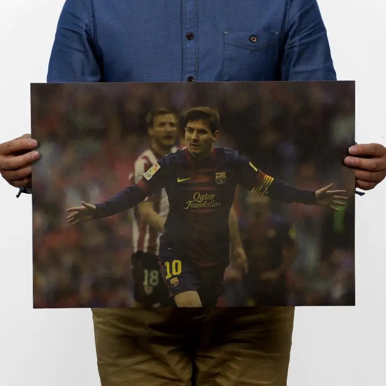 2015 Wall Decor Vinilos Paredes Brazilian Soccer Star For Lionel Messi Sports World Cup Kraft 51x36 Poster Vintage Greeting Card |