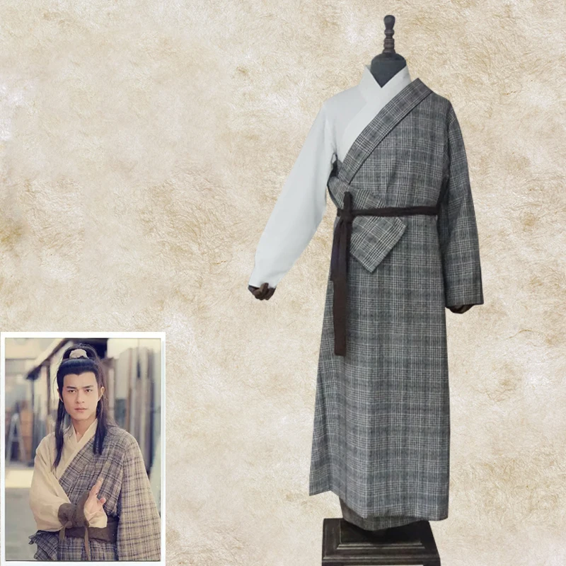 Фото Мужской hanfu старинный китайский костюм традиционный мужской длинный халат Мужской hanfu старинный китайский костюм традиционный мужской длинный халат