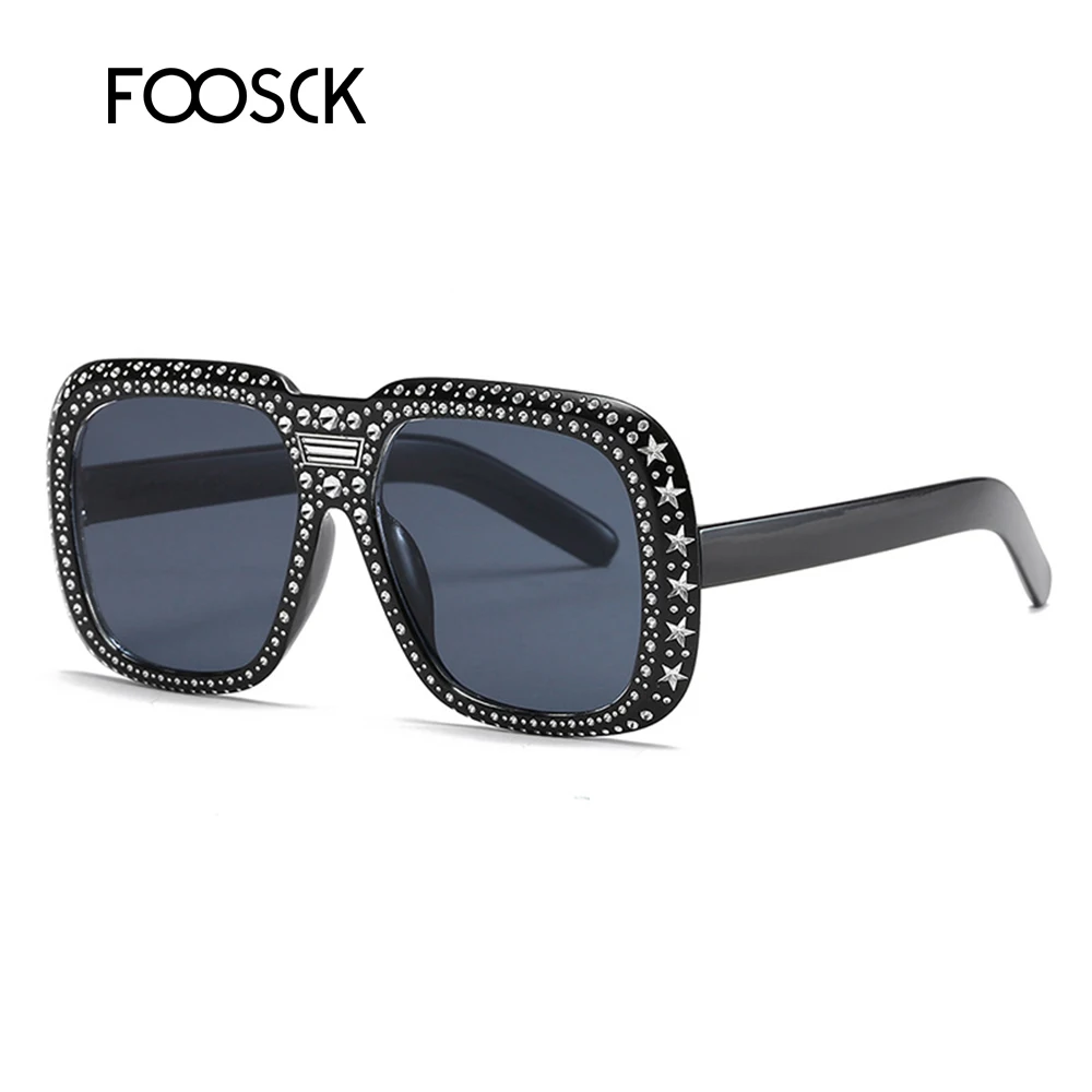 Новинка 2019 модные солнцезащитные очки FOOSCK для женщин большого размера со
