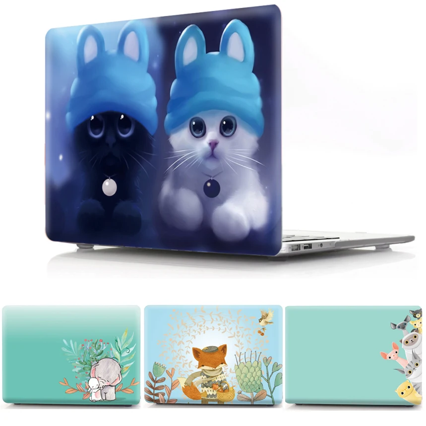 Чехол с милой кошкой для Macbook Air 13 A1466 жесткий чехол мультипликационным принтом