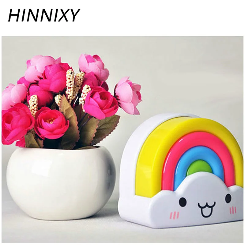 Hinnixy LED цветная Радужная форма ночное освещение голосовое сенсорное управление
