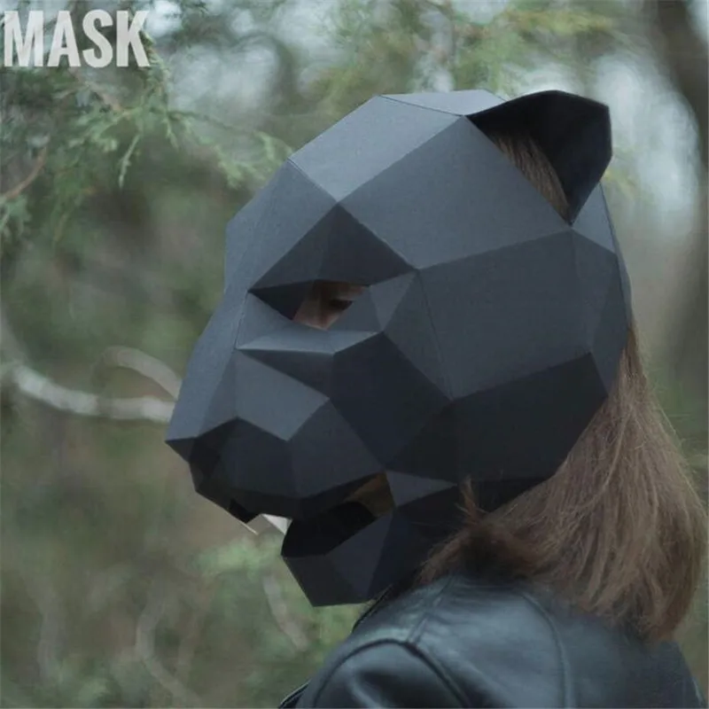 Креативная ручная работа, Черная пантера, бумажная матрица, косплей, 3D, сделай сам, маска, необычные, Бальные, вечерние, для мужчин, женщин, детей, необычные, лучший подарок