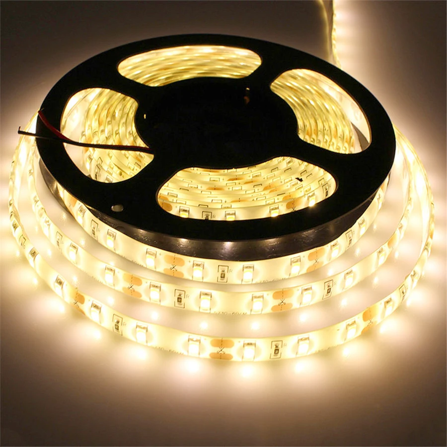 Светодиодные осветительные полосы 5 м/рулон 5630SMD гибкий 5730 Светодиодная лента DC12V Водонепроницаемый IP65+ 12 V 2A Мощность адаптер+ постоянного тока для подключения