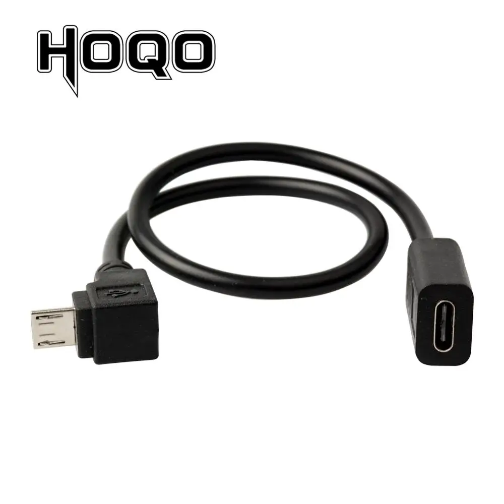 Вниз угол микро USB мужчина к USBC Кабель 90 градусов MicroUSB Тип C Female Шнур кабель для