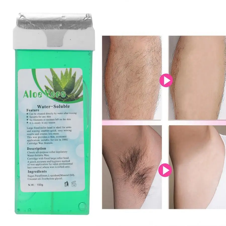 Aloe Воск для депиляции 150 г, профессиональный воск для депиляции, восковой крем для рук, ног и подмышек, удаление волос - Color: Aloe