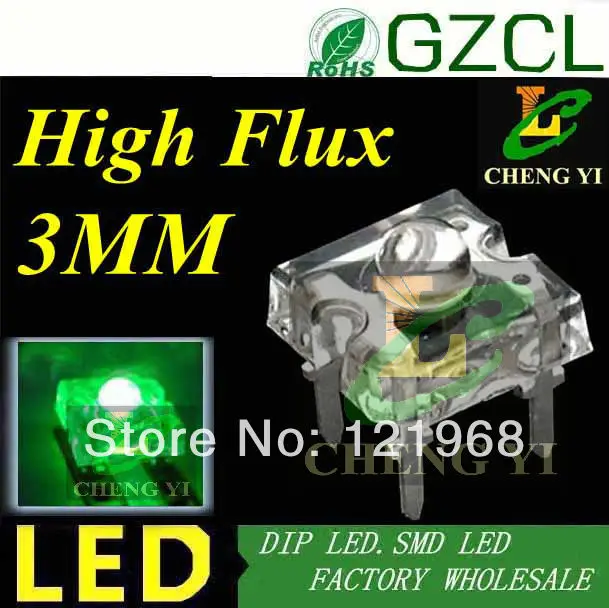 Яркие 3 мм зеленые светодиодные автомобильные декоративные огни Piranha 0-3 5 нм-в