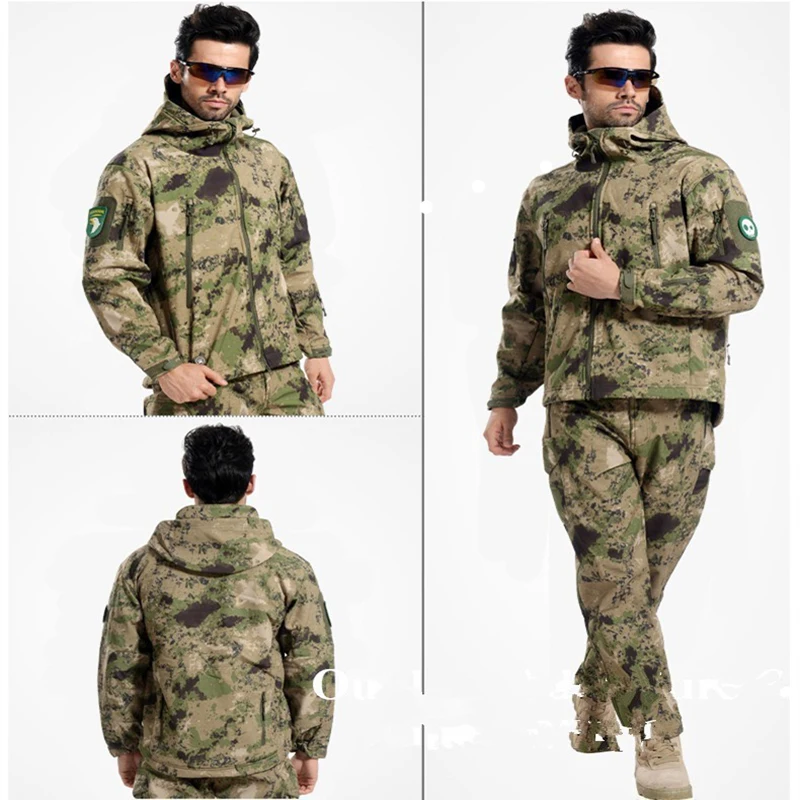 2017 Охотничьи Горячие Военные Тактические Униформы Армии США для мужчин Камуфляжный сервисный военный боевой комплект Рубашка + Брюки ACU