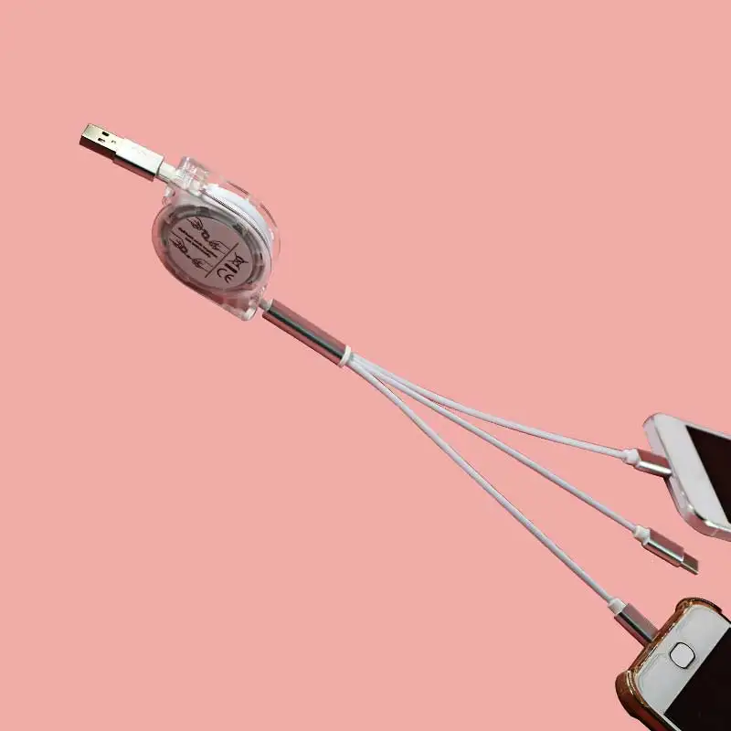 White Usb кабель для зарядки samsung huawei все-в-одном выдвижной кабель для xiaomi Портативный micro type-c кабель для быстрой зарядки - Цвет: White