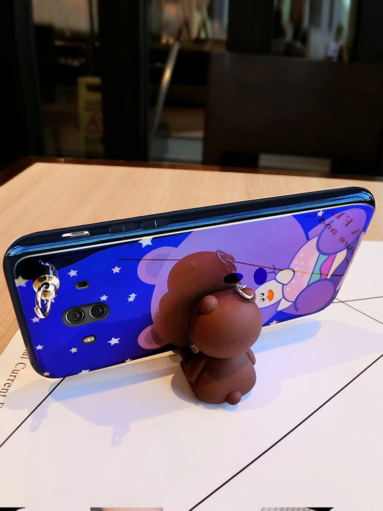 Синий свет телефон чехол для Huawei P10 милый медведь задняя крышка подарки пары +