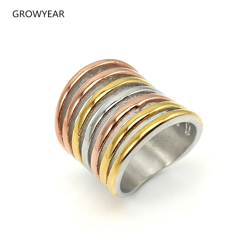 Женское кольцо из нержавеющей стали под розовое золото 3 цвета|knuckle ring|fashion jewelry