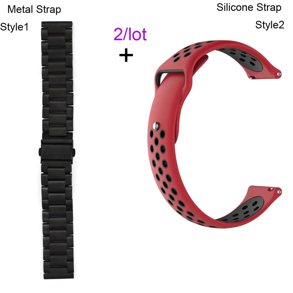 Black-Red Black Браслет для часов Xiaomi Amazfit GTR 47 мм Pace Stratos 2 для samsung gear S3 Galaxy 46 мм ремешок для часов huawei GT 2 46 мм - Цвет: Black-Red Black