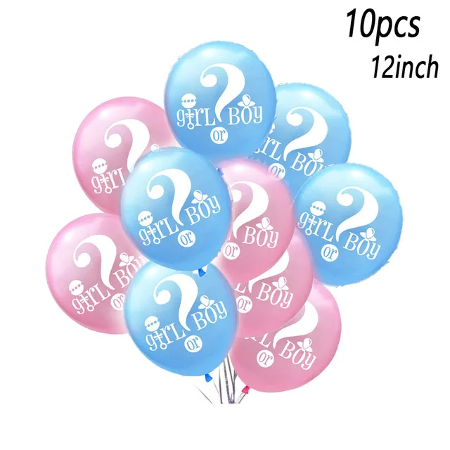 10pcs 1 шт. 36 дюймов черный шар он или она секс раскрывает Синий Розовый конфетти мальчик или девочка детская игрушка для душа большие воздушные шары из латекса ленточки - Цвет: 10pcs