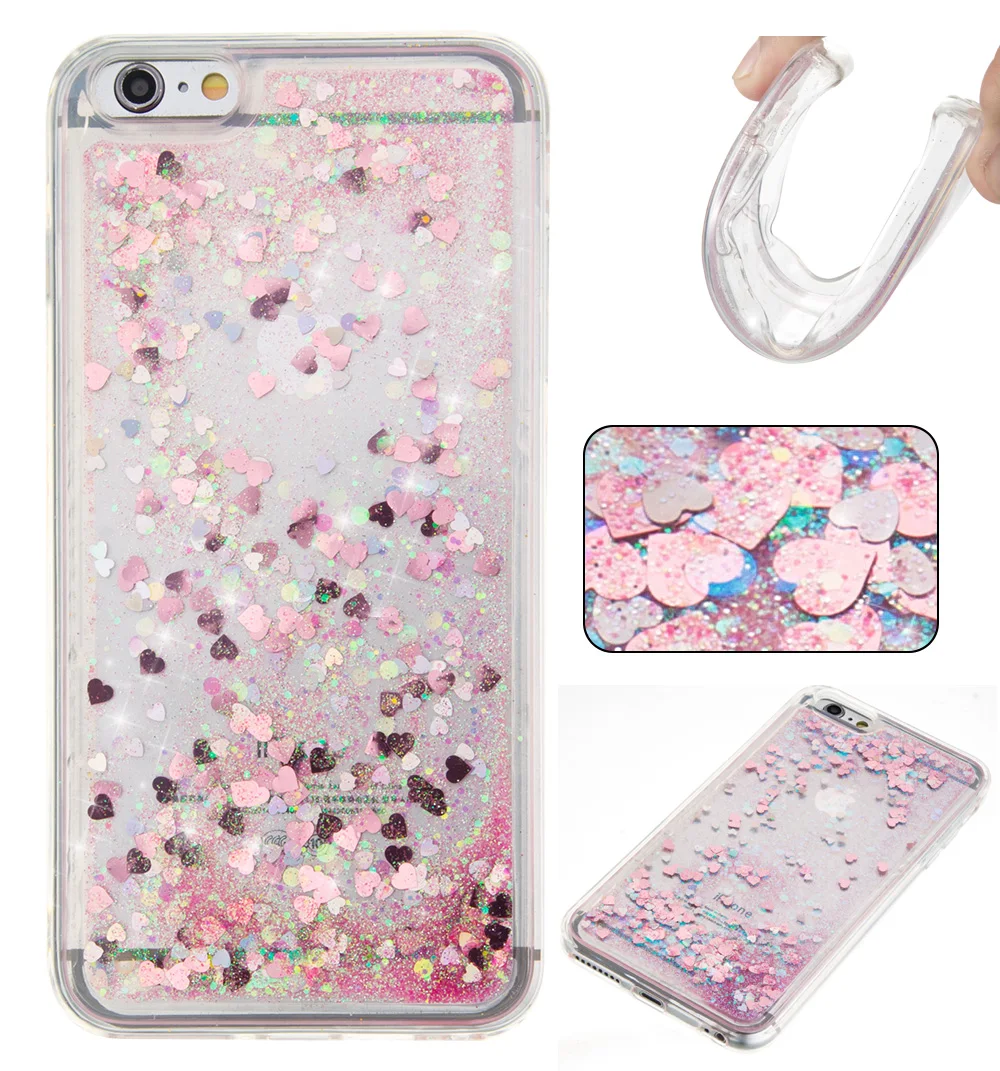 Himtop крышка для iPhone 6s 7 8 X Силиконовый чехол мягкий 6 плюс жидкость песок Телефон
