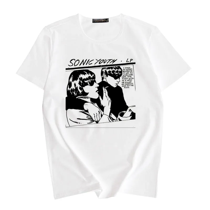 Sonic Youth Album Cover винтажная рок футболка женская гранж Vogue топы футболки с коротким рукавом Круглый воротник забавная Повседневная футболка Tumblr