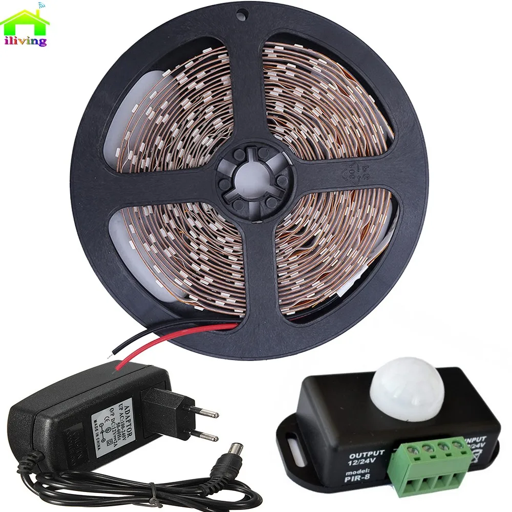 Светодиодная лента Диодная 5 м 2835 SMD инфракрасный датчик движения из ПИР