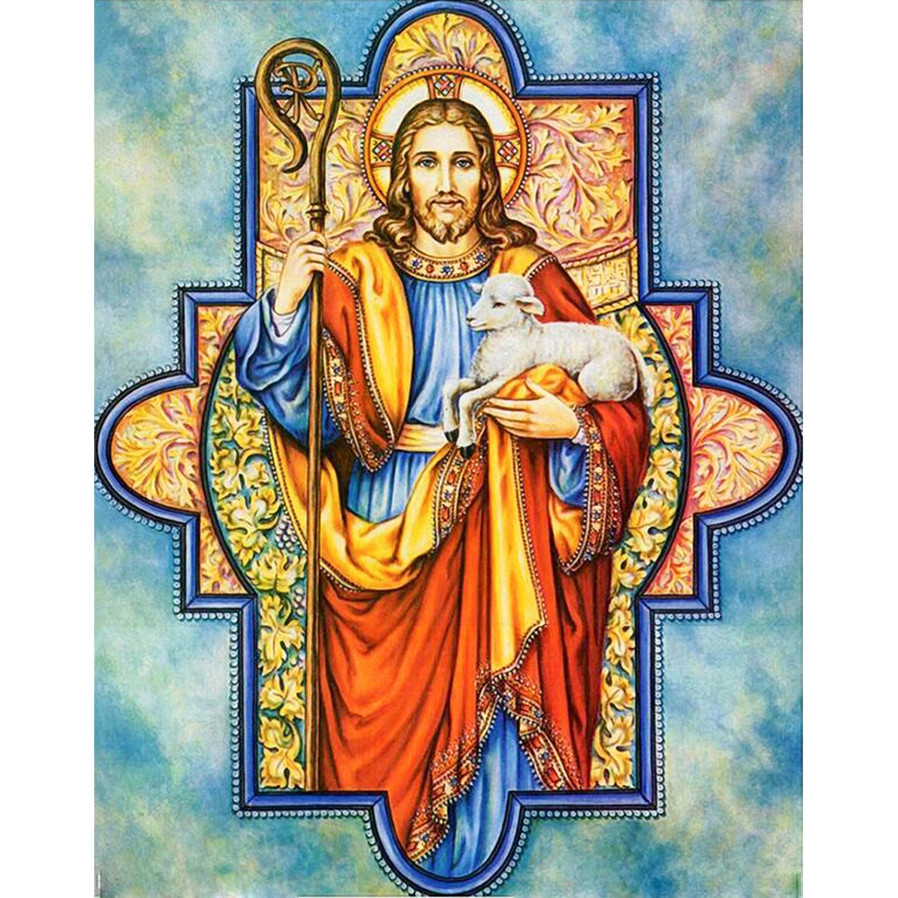 Diamond Painting Full drill square/round Jesus and the sheep Mosaic DIY Cross Stitch Embroidery Home Decor | Дом и сад