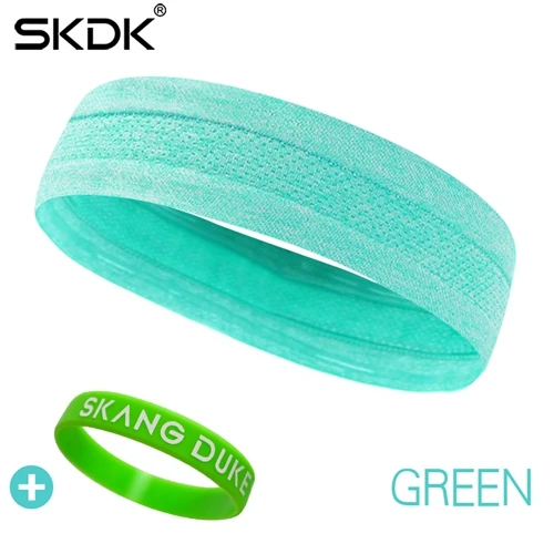 Green SKDK 1 шт. Sweatband эластичные Йога Бег Фитнес Пот Группа головная повязка лента для волос головы предотвратить пот группа спортивного оборудования - Цвет: Green