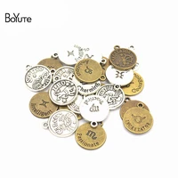 boyute 12 piecesset metal alloy 2017mm sign zodiac charms pendant diy hand made jewelry accessories