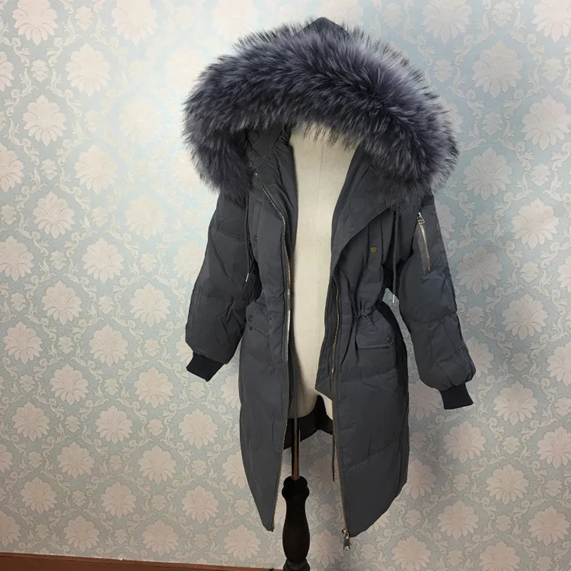 2018 Schinteon новый корейский женский пуховик с большим 100% воротником из натурального