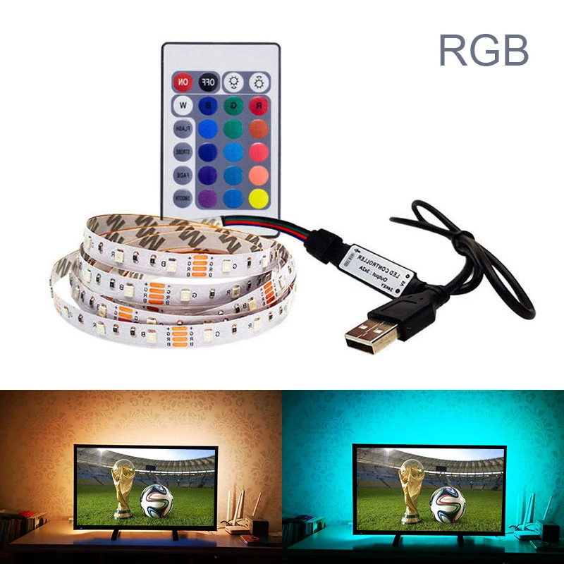 Фото Гибкая светодиодная лента с USB-кабелем SMD 3528 2835 5 В 50 см 1 м 2 3 4 Лампы и освещение Гибкая светодиодная лента с USB-кабелем SMD 3528 2835 5 В 50 см 1 м 2 3 4 Лампы и освещение