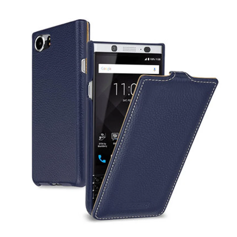 2017 New Genuine Leather Phone Cover for Blackberry KEYone Case Business Up Down Flip Plain Bag for Black Berry PRESS DTEK70 4.5