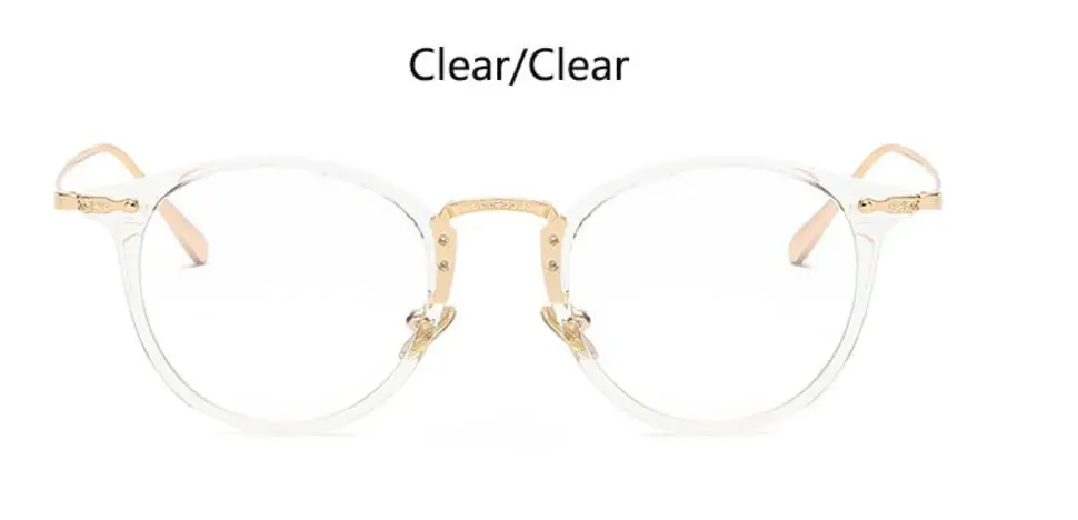 clear clear Прозрачные очки, женские очки, модные круглые оптические очки, оправа, фирменный дизайн, простые очки oculos de grau femininos - Цвет оправы: clear clear