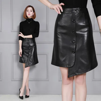 2018 New Fashion Genuine Sheep Leather Skirt K42