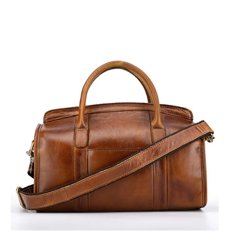 Vintage Brush color Genuine Leather Women Handbags Fashion Shoulder Messenger Bags Original Casual Boston Crossbody Bag | Багаж и сумки