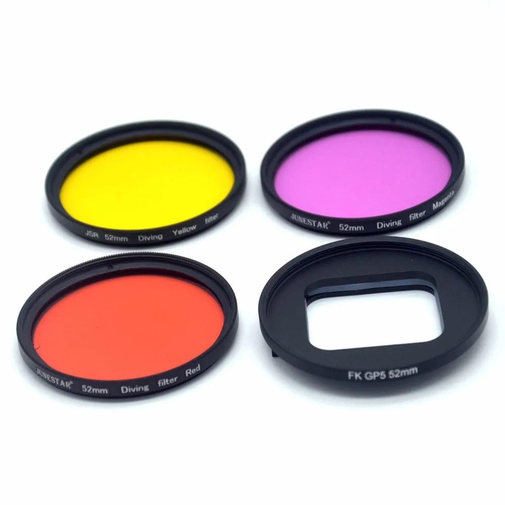 4 в 1 52 мм красный/фиолетовый/желтый цвет фильтр комплект для GoPro Hero 7 6 5 черный