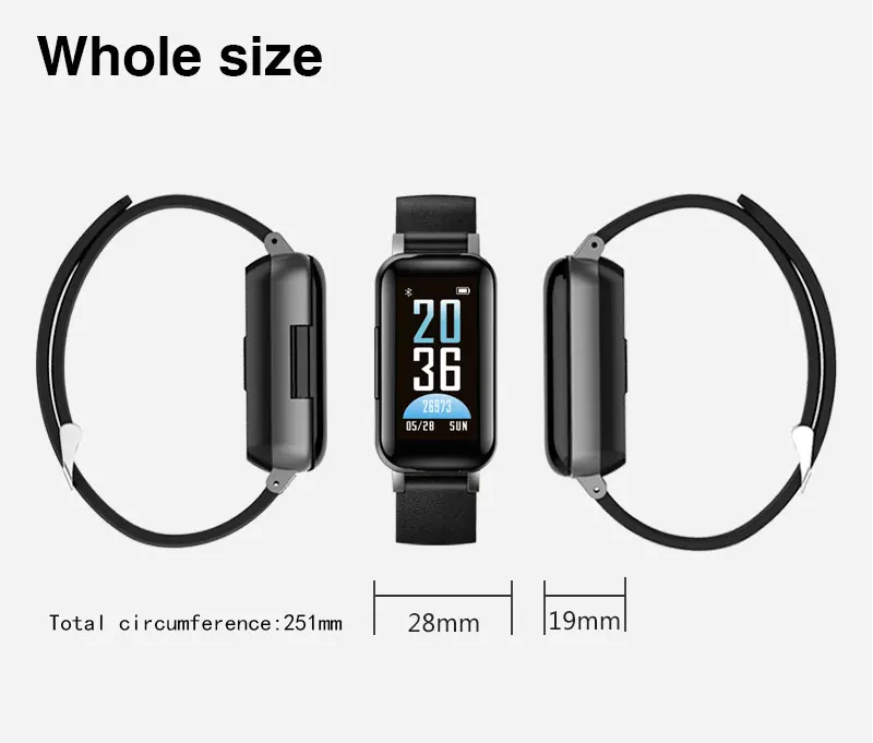 2019NEW T89 наушники-вкладыши TWS с Smart бинауральные гарнитуры Bluetooth наушники Фитнес браслет монитор сердечного ритма Смарт-браслет спортивные часы pk, mi Группа 4