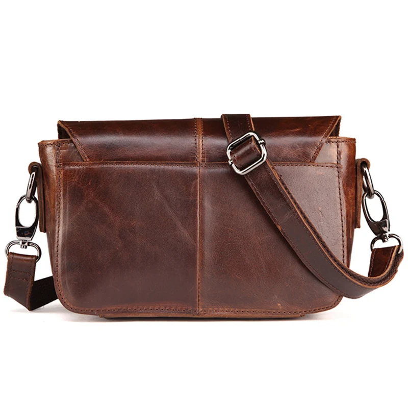 Мужская сумка мессенджер Hobo винтажная на одно плечо из натуральной кожи|bag genuine