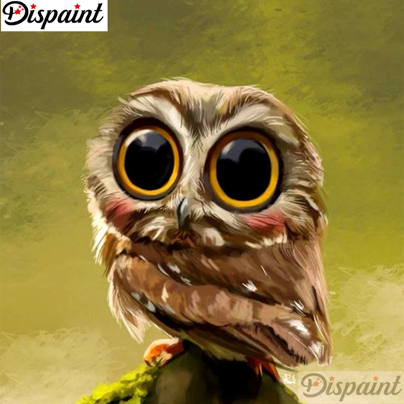 

Dispaint Full Square/Round Drill 5D DIY Diamond Painting "Animal owl" Embroidery Cross Stitch 3D Home Decor A10819