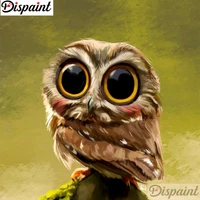 dispaint full squareround drill 5d diy diamond painting animal owl embroidery cross stitch 3d home decor a10819