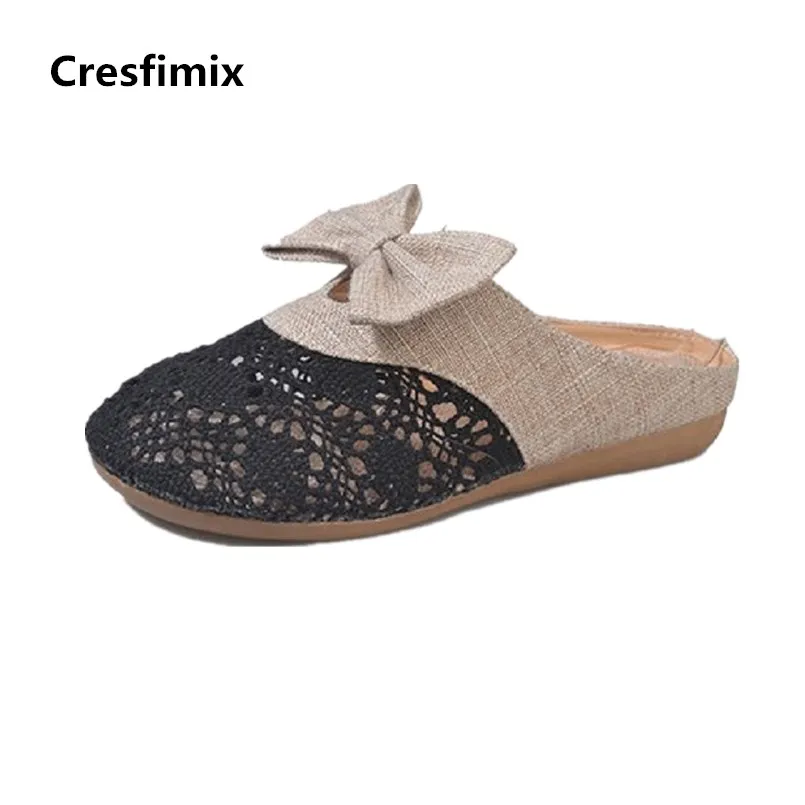 Женские Модные сетчатые дышащие туфли Cresfimix с галстуком бабочкой Повседневная