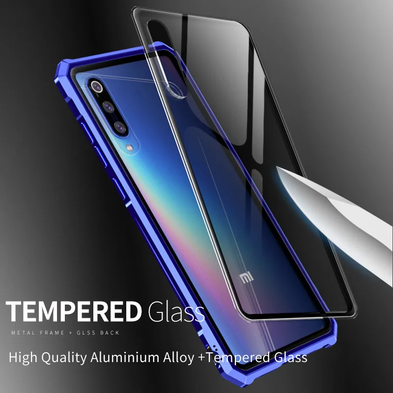 Чехол из закаленного стекла для Xiaomi Mi 9 Mi9 роскошный металлический бампер 8 explorer Mi8