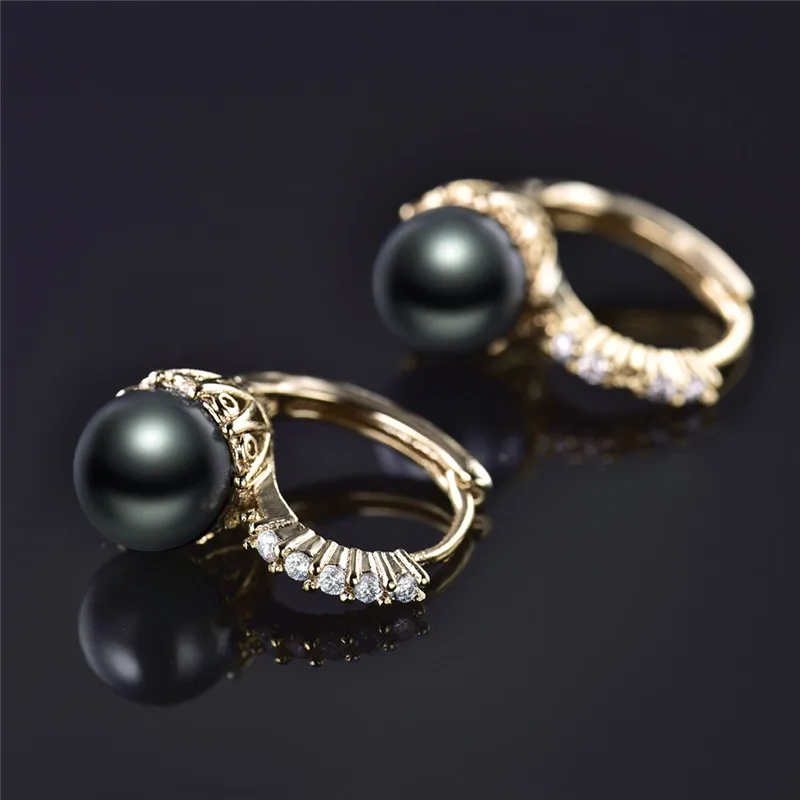 Женские серьги-кольца BUDONG модные серьги с жемчугом из серебра/золотой обруч