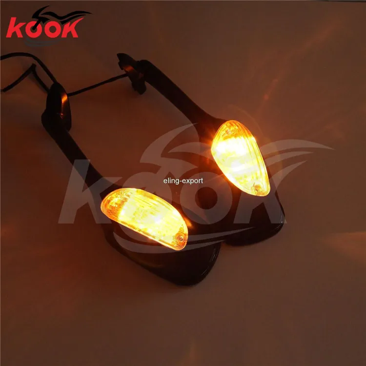 

2X Black Motorcycle Mirrors CNC Rearview Mirror Turn Signal light For Suzuki GSXR600 2007 2008 2009 GSXR 750 2006-2012