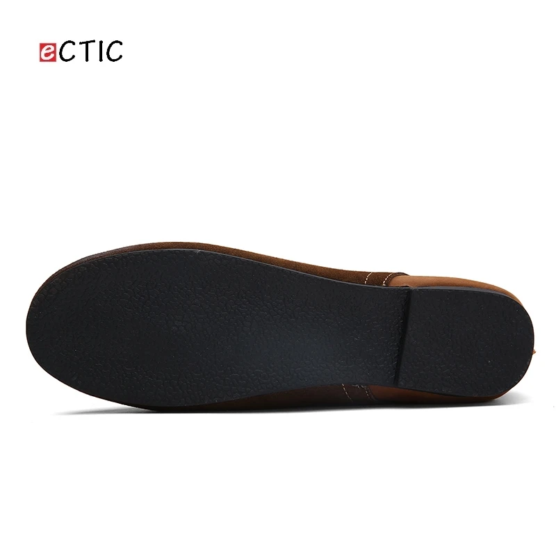 ECTIC Luxury Brand Big Size 45 46 47 Men Shoes Genuine Leather Driving Slip On Good Quality Soft Man Loafers Comfortable Calcado | Обувь