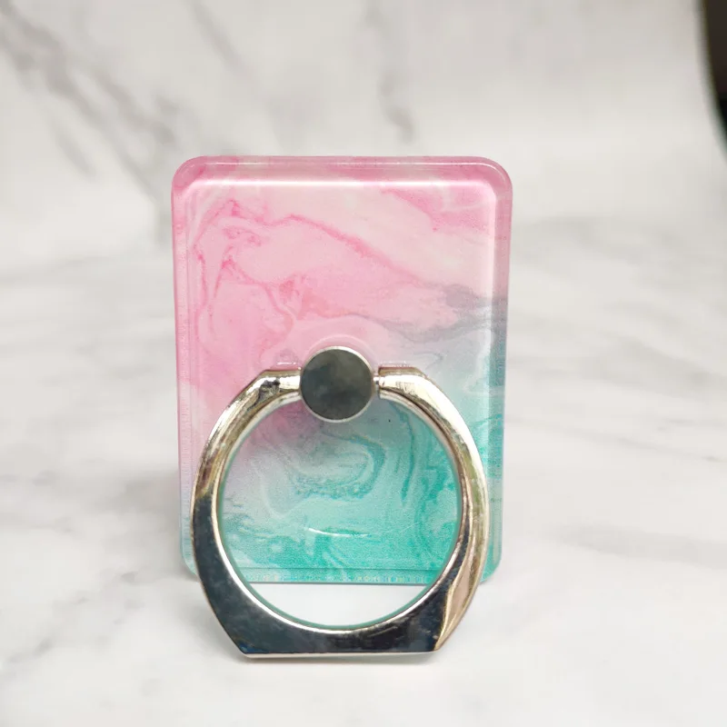 Pink Green Bling Кристалл мраморный палец кольцо держатель 360 Поворот подставка для мобильного телефона на палец отправлен для iPhone XS Max для samsung - Цвет: Pink Green