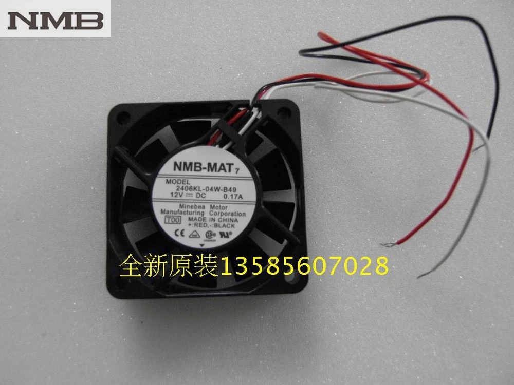 Для NMB 2406KL-04W-B49 6015 60*60*15 мм DC12V 3-линейный осевой вентилятор охлаждения
