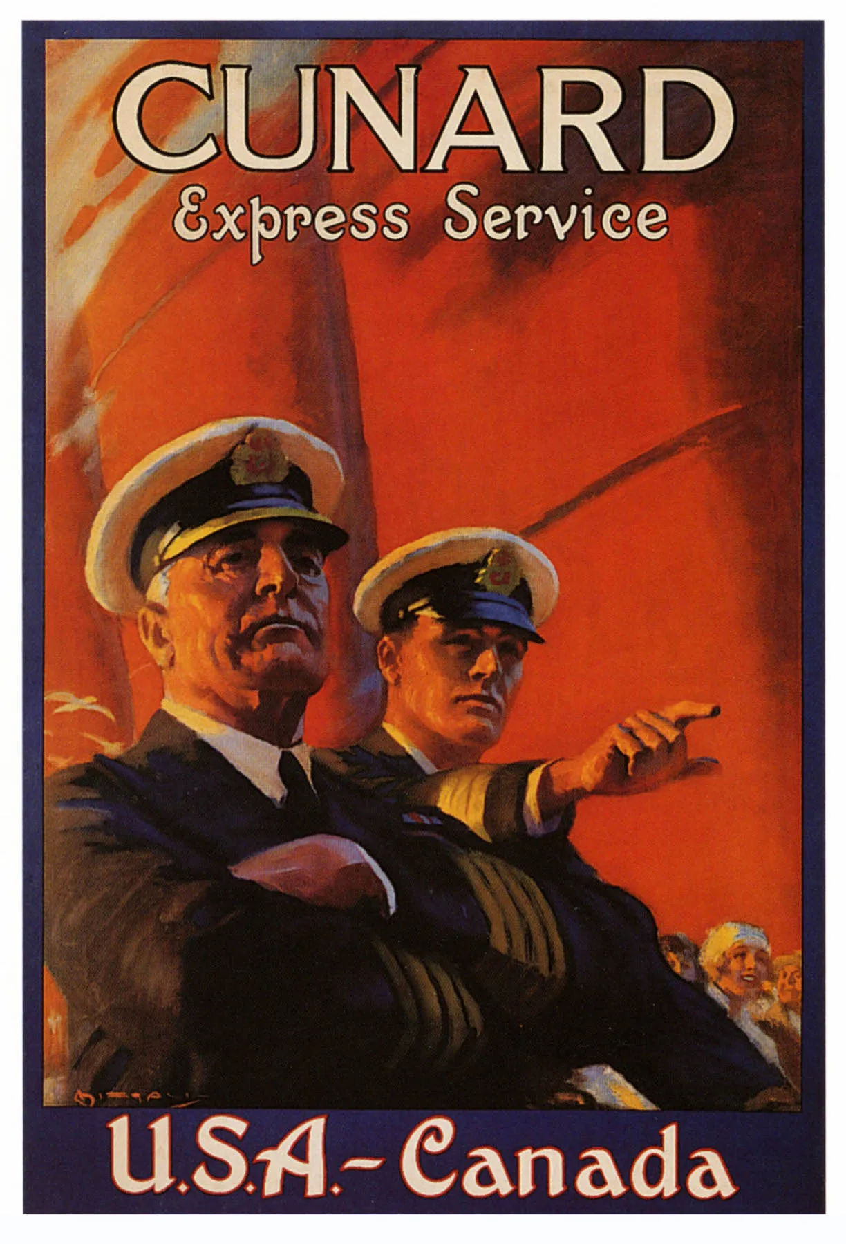 Винтажный рекламный постер Cunard & the Flying Scotsman классические холщовые картины