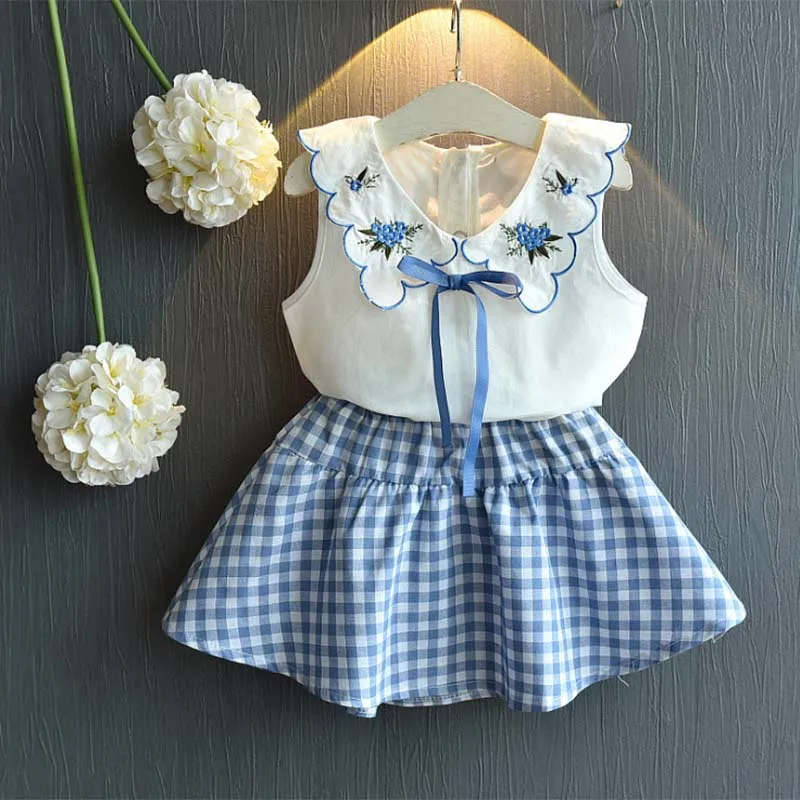 Комплекты одежды для девочек детский Модный хлопковый топ + платье пачка