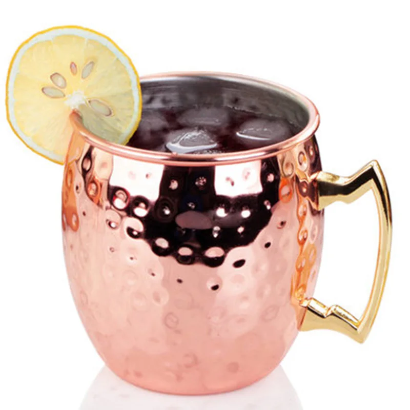 QuickDone 18 oz Нержавеющая сталь Медь покрытие Чеканный барабан МОСКВА Mule кружка для