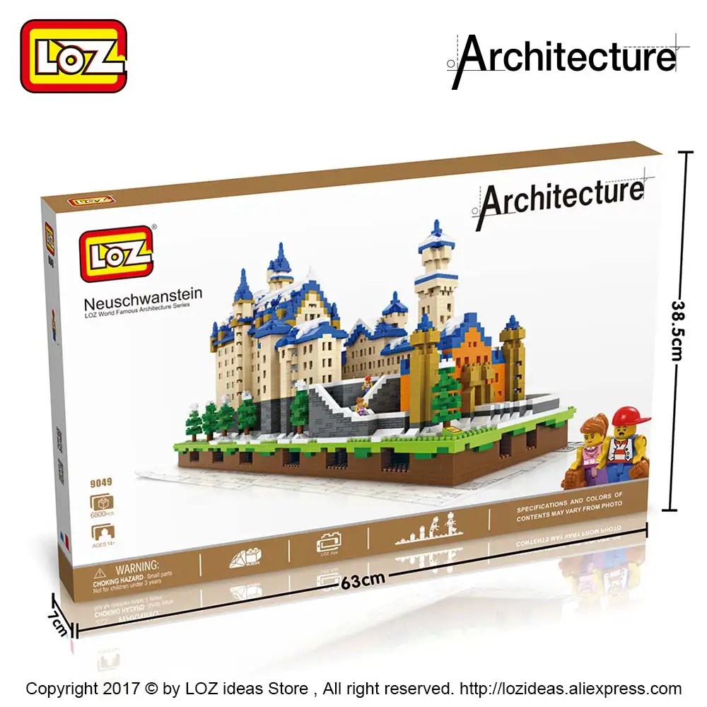LOZ Алмазные архитектурные блоки игрушки Schloss Замок Нойшванштайн Модель Новый