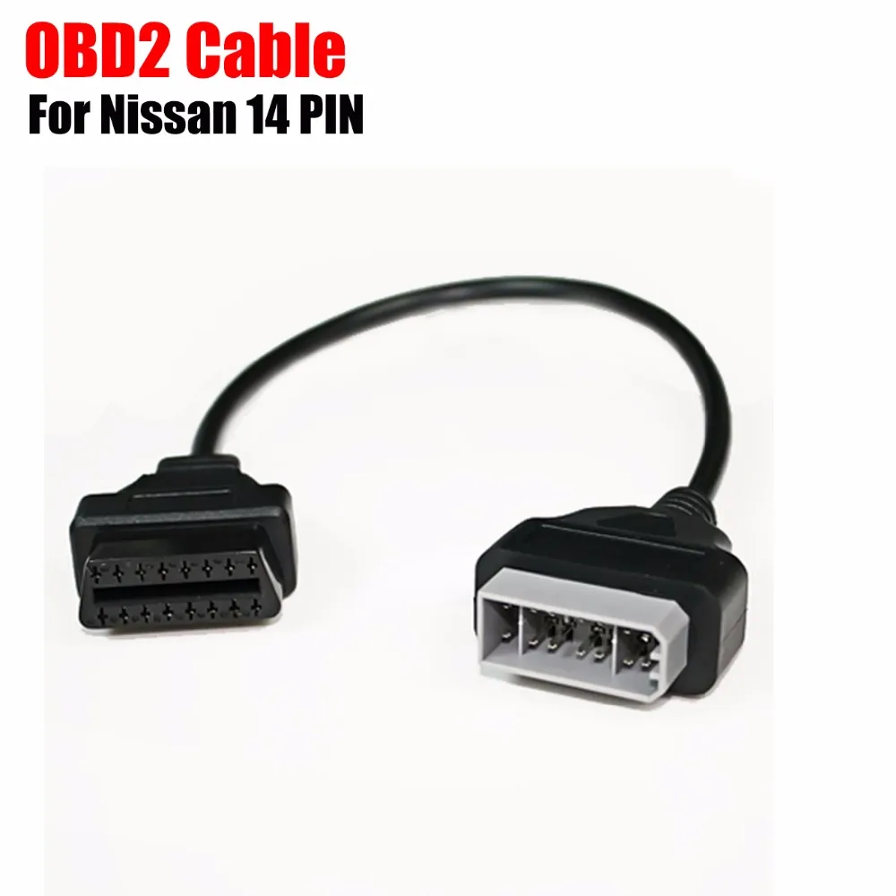 Для Nis Сан 14PIN мужчина к DLC 16PIN женский OBDII кабель 14 PIN до 16 OBD2 адаптер OBD 2